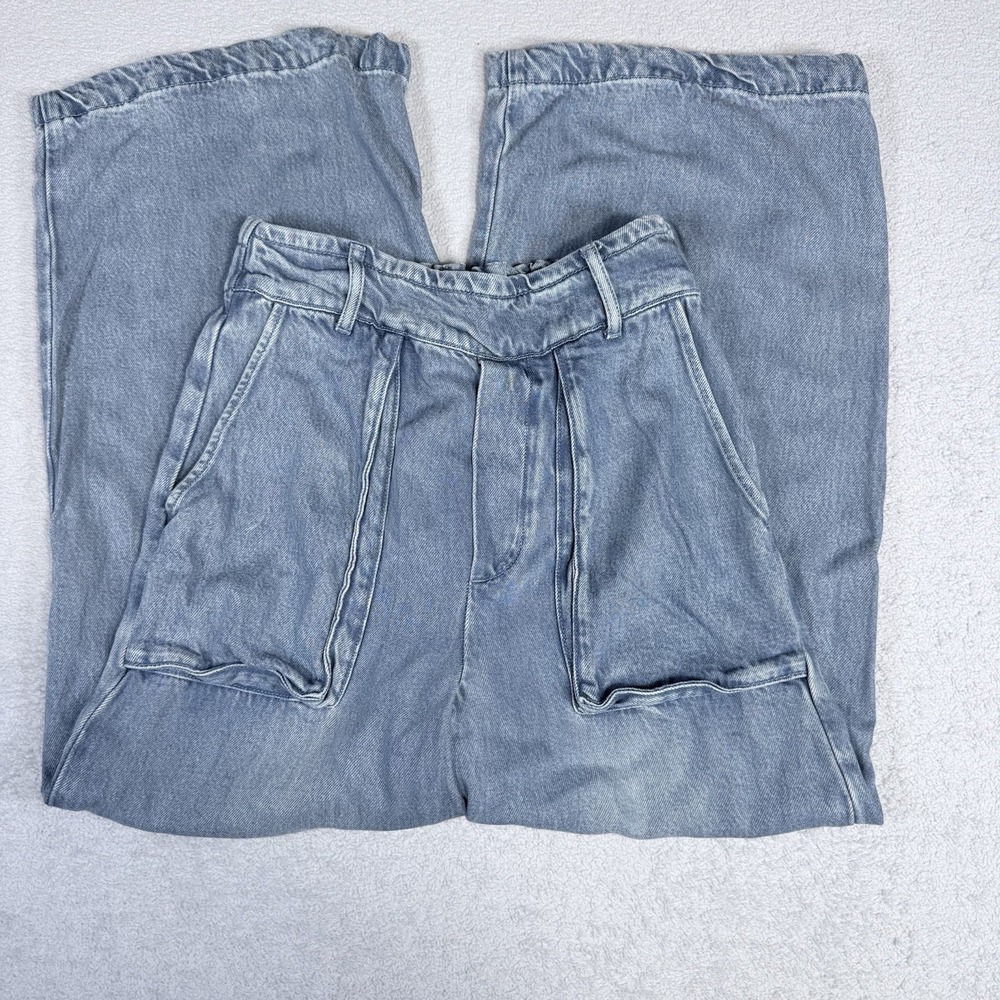 YFB Young Fabulous & Broke Wide Leg Denim Pants Womens medium Blue Boho